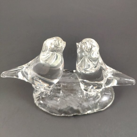 Vintage Clear Glass Love Birds Figurine - Picture 10 of 10